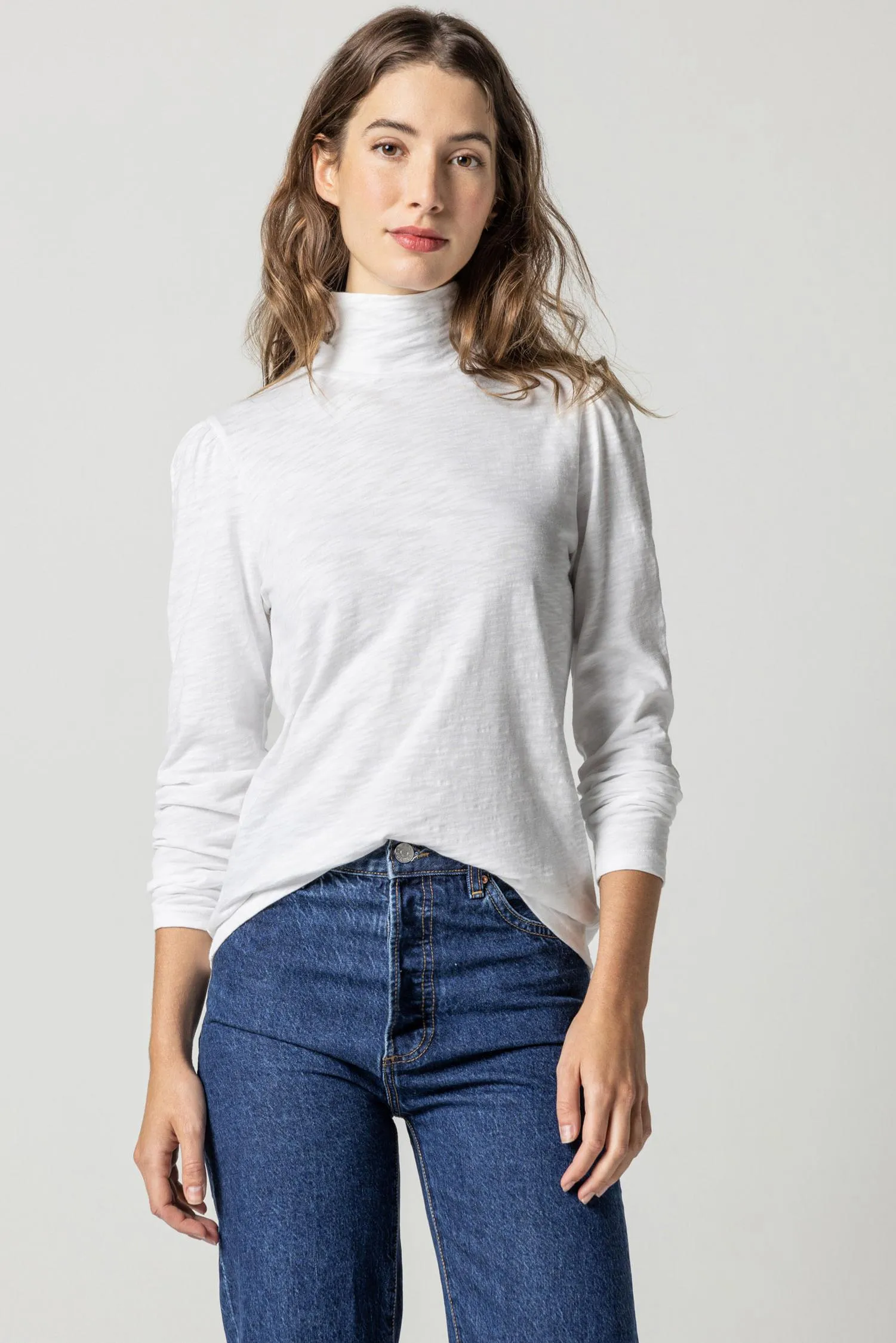 Puff Sleeve Turtleneck