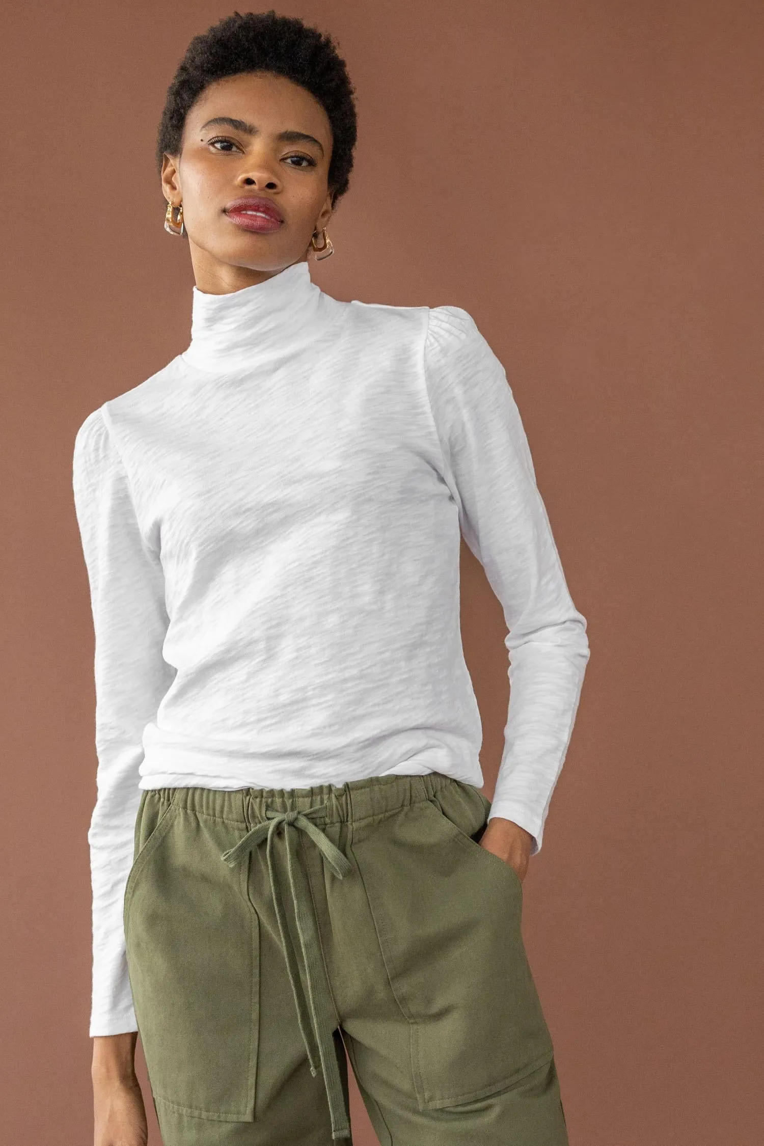 Puff Sleeve Turtleneck