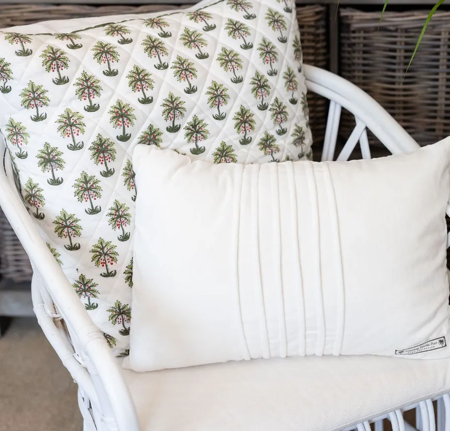 Quilted Indian Cotton Palm Cushion