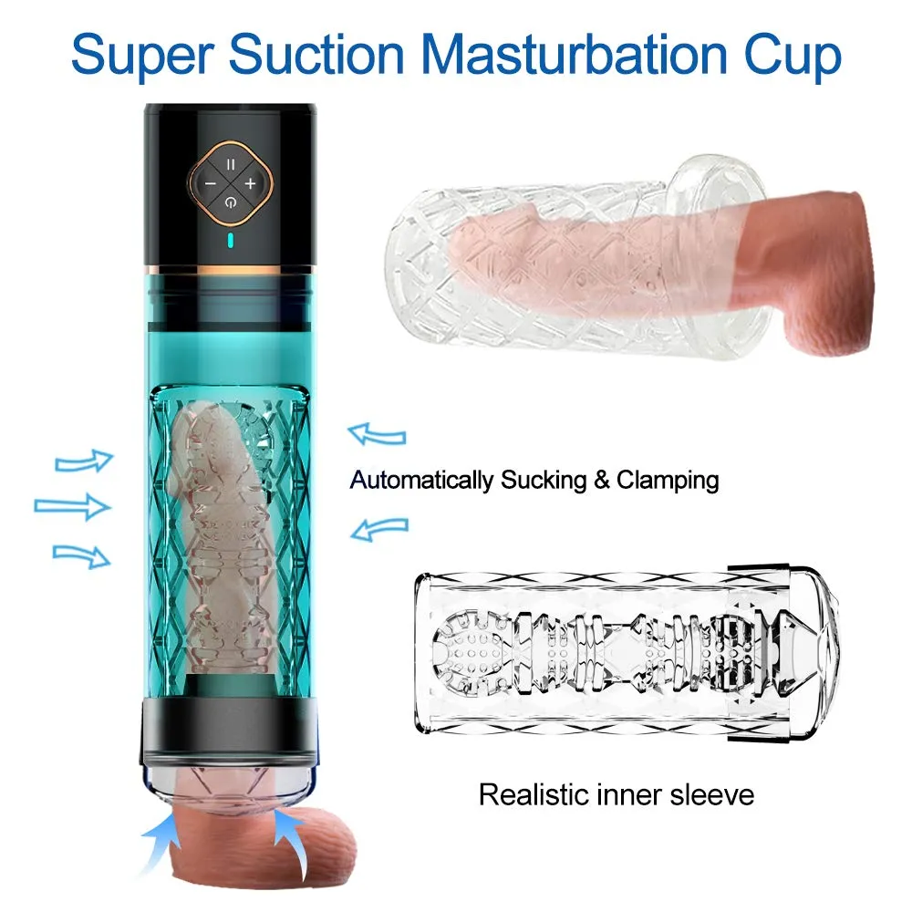 Rechargeable Vacuum Penis Pump Enlargement Water Filled Male Masturbator