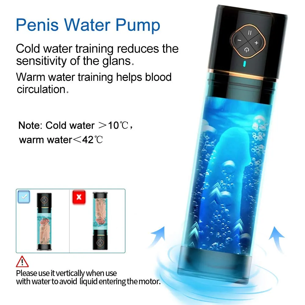 Rechargeable Vacuum Penis Pump Enlargement Water Filled Male Masturbator