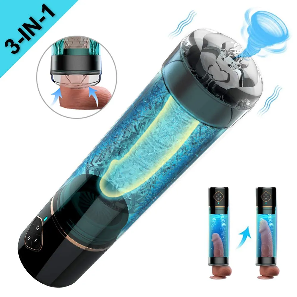 Rechargeable Vacuum Penis Pump Enlargement Water Filled Male Masturbator