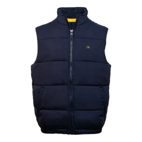 REGULAR FIT VARSITY LOGO PUFFER VEST