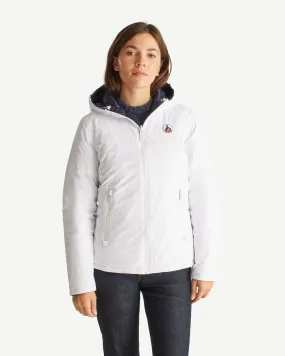 Reversible Down Jacket White/Navy Blue Vienne