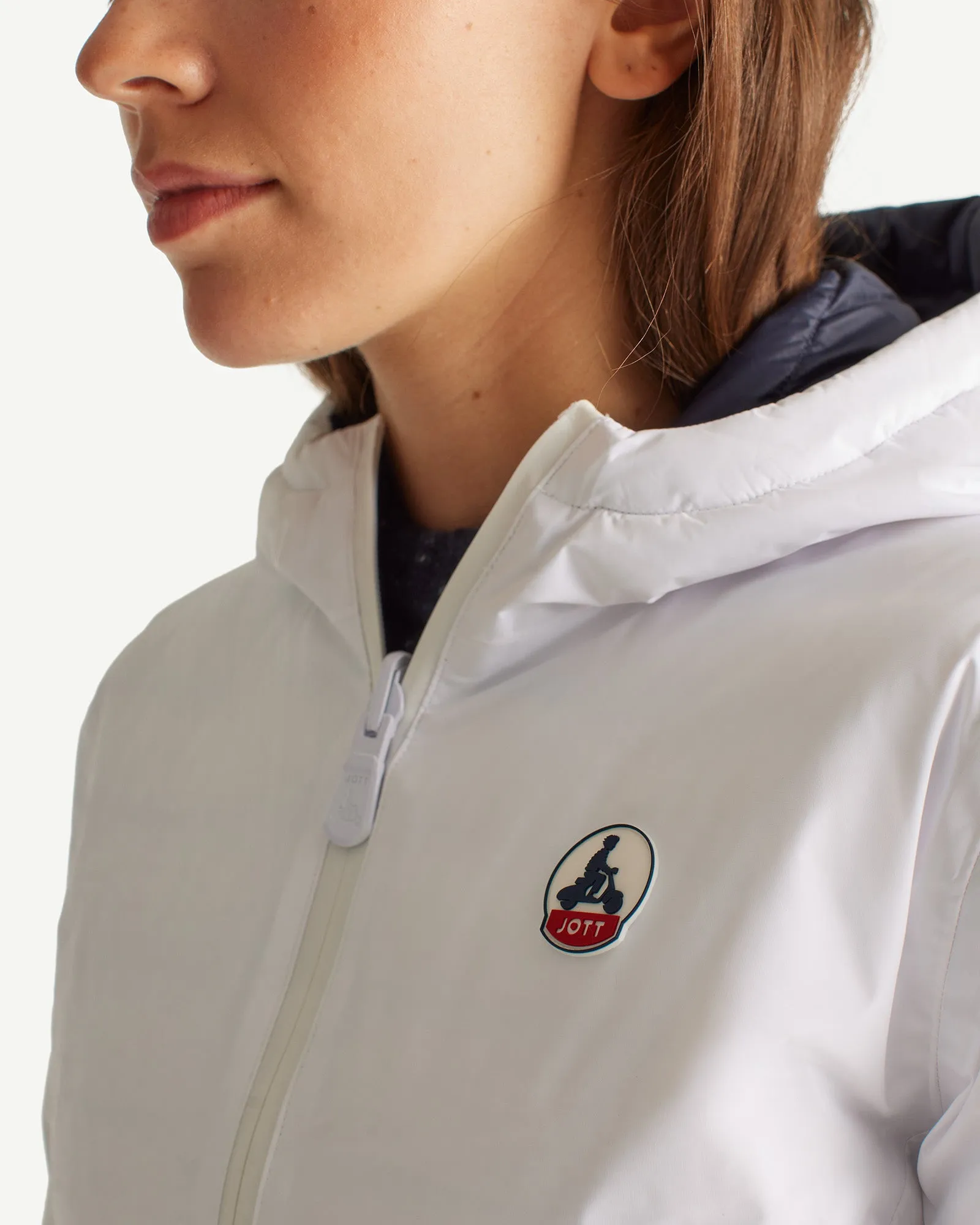 Reversible Down Jacket White/Navy Blue Vienne