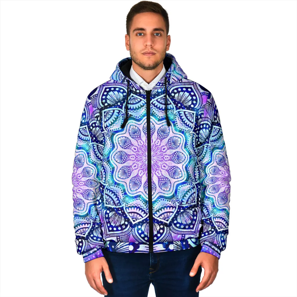 Sacred Mandala Men's Padded Hooded Jacket | Cameron Gray