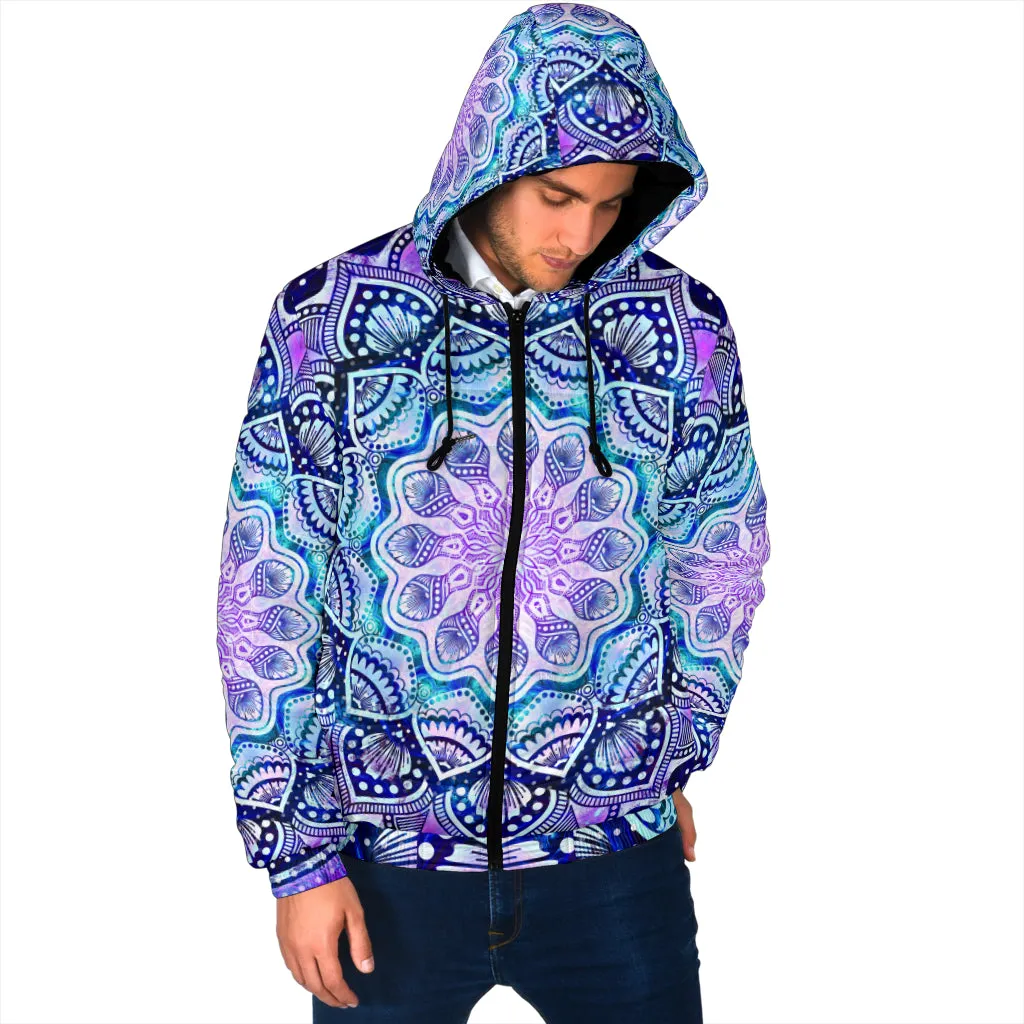 Sacred Mandala Men's Padded Hooded Jacket | Cameron Gray