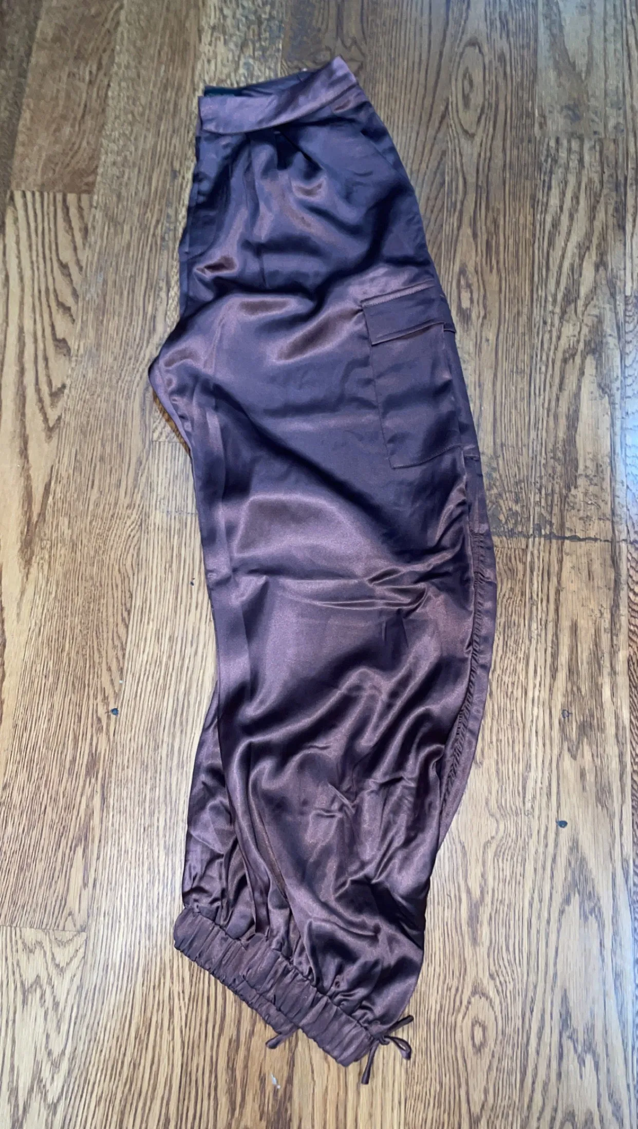 Satin Cargo Pants