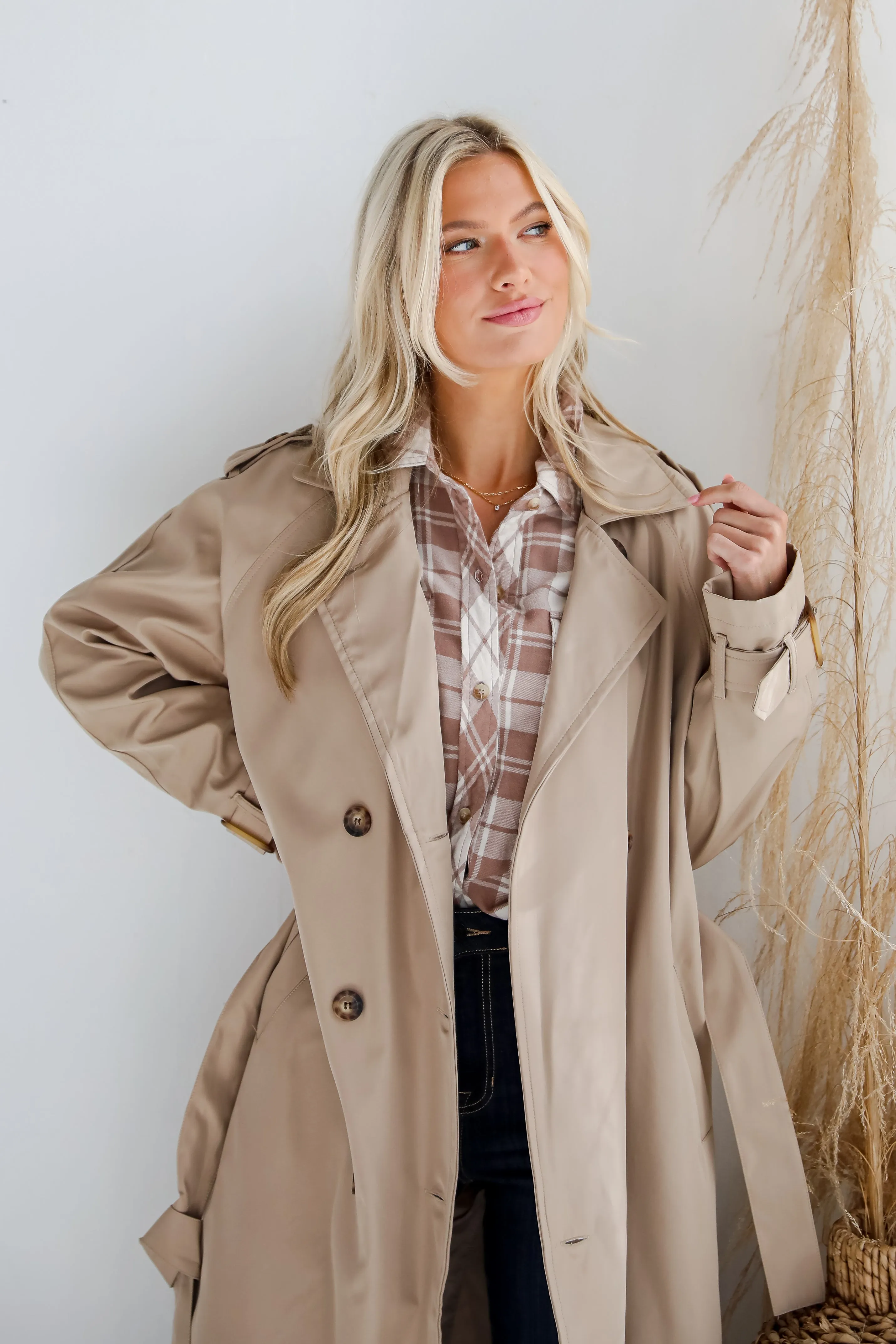 See The City Tan Trench Coat