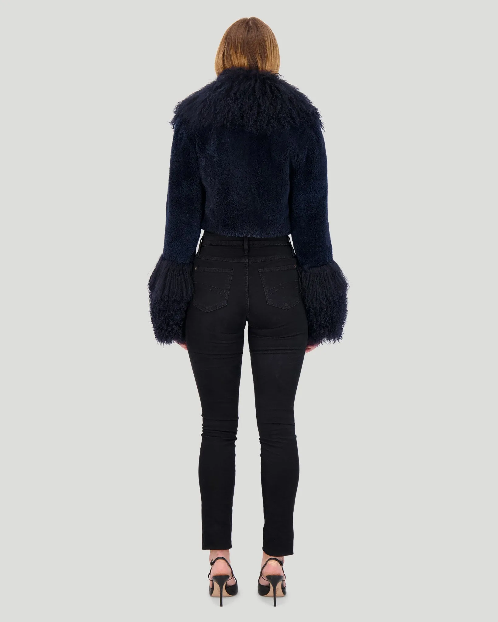 Select Cashmere Goat Bolero with Select Mongolian Goat Collar and Cuffs