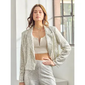 Sequin Crop Blazer