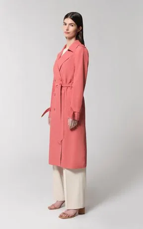 SOIA&KYO BLAIRE - Semi-Fitted Double-Breasted Trench With Shoulder Tabs