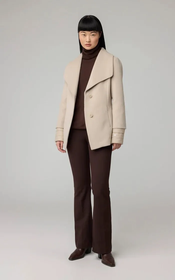 SOIA&KYO FRIEDA - Slim-Fit Mixed Media Wool Coat With Removable Bib