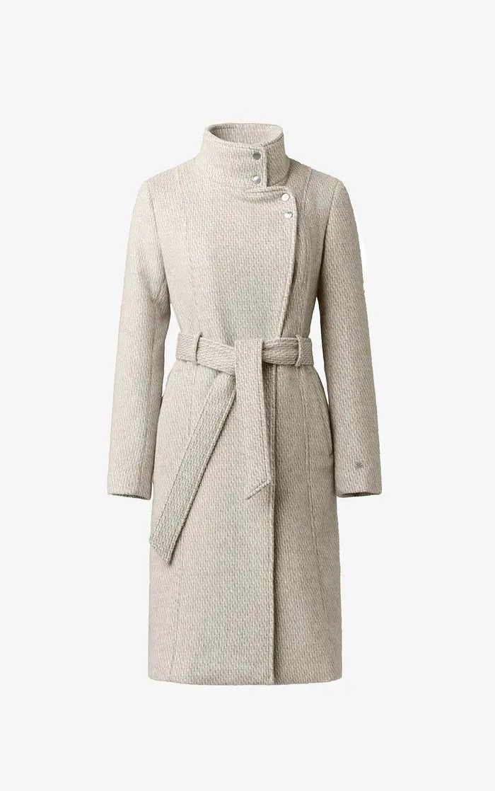 SOIA&KYO GENIE - Semi-Fitted Novelty Wool Coat With Belt