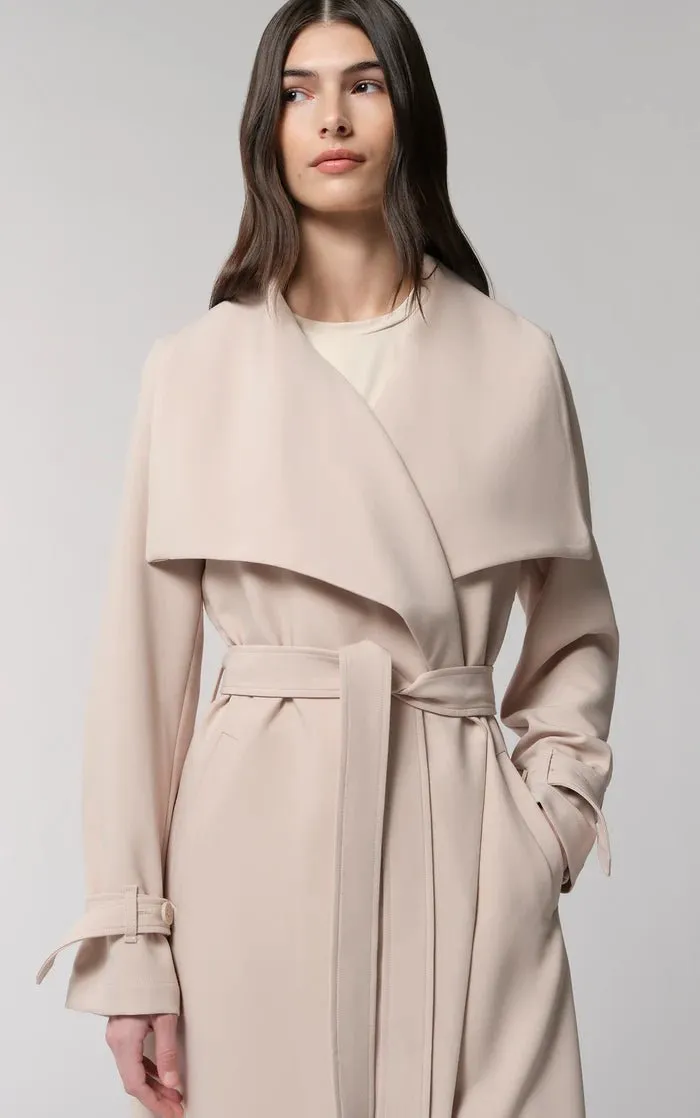 SOIA&KYO OLIVIA - Relaxed-Fit Belted Trench With Cascade Collar