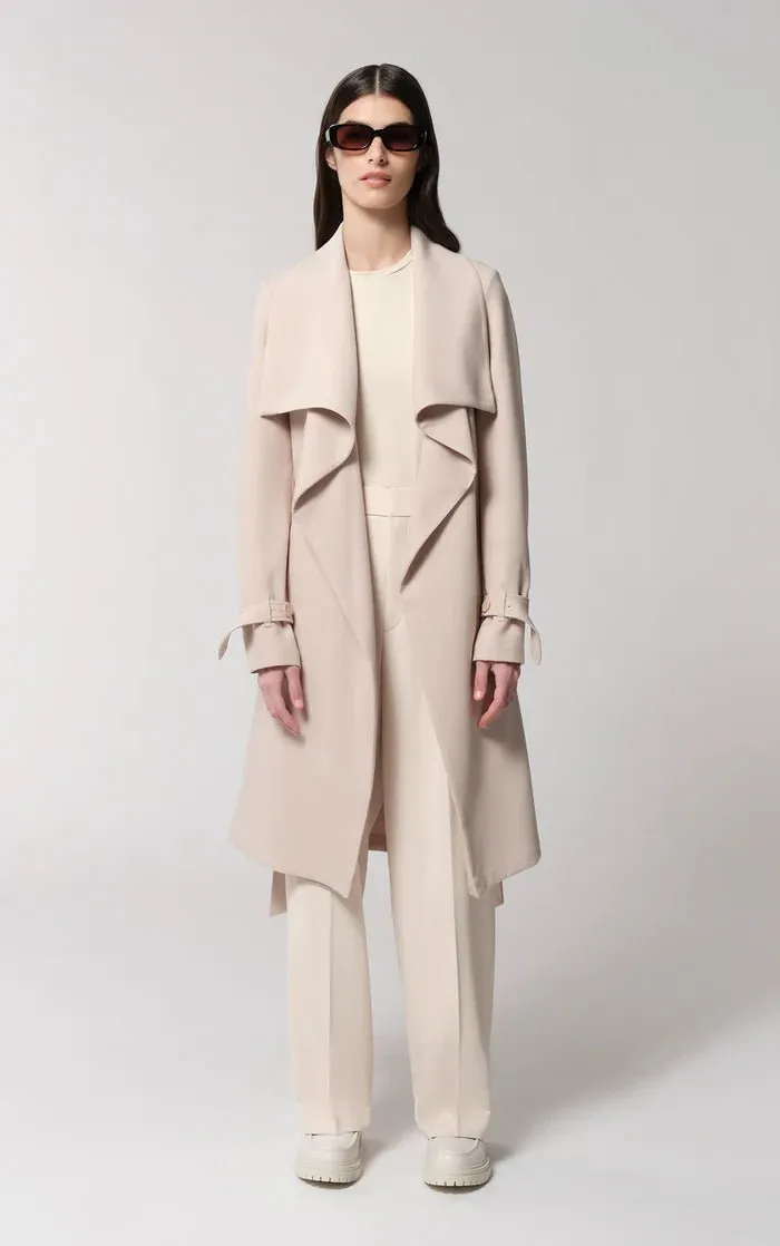 SOIA&KYO OLIVIA - Relaxed-Fit Belted Trench With Cascade Collar