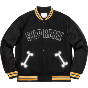 Supreme Bone Varsity Jacket- Black