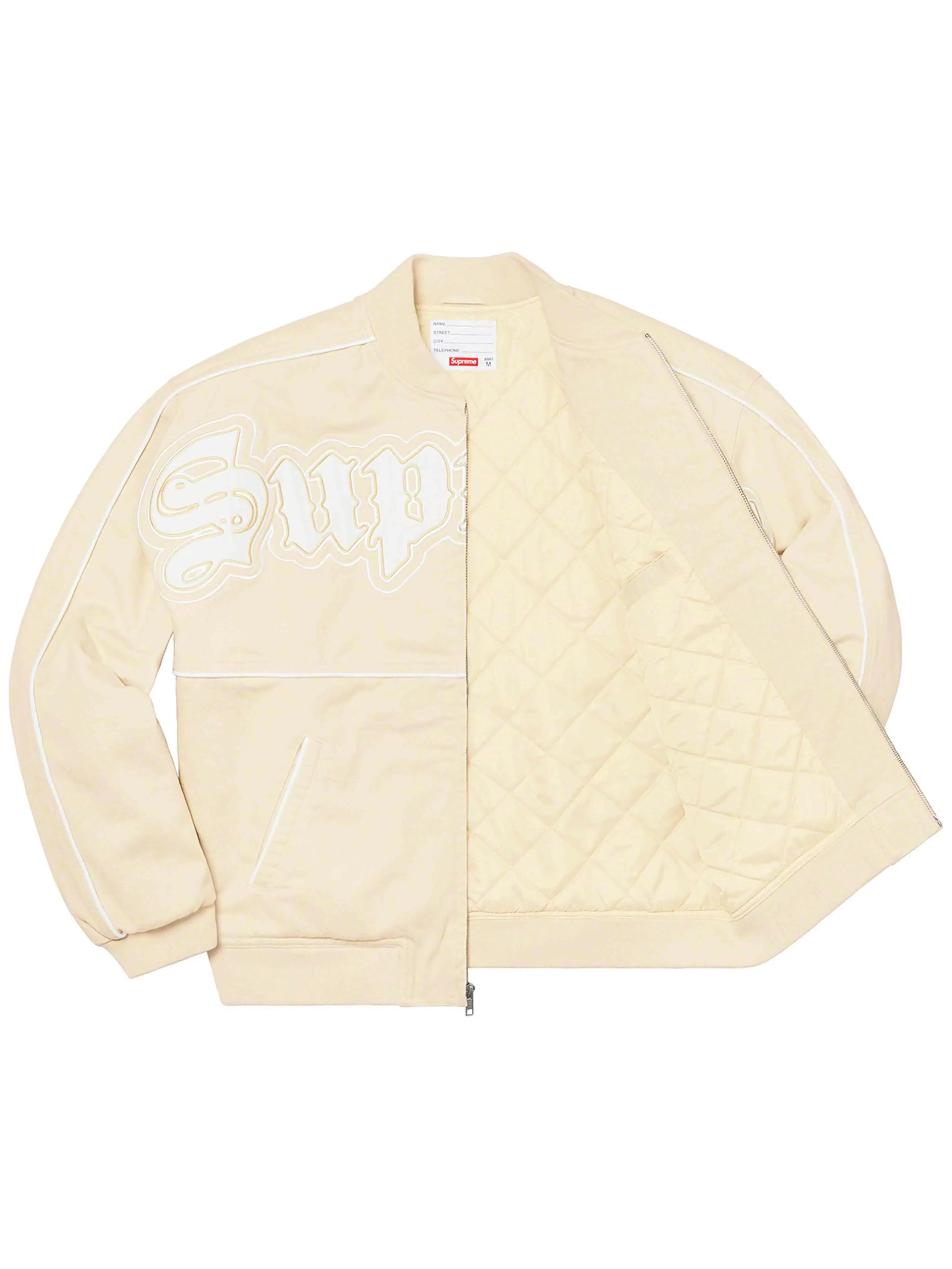 Supreme Twill Old English Varsity Jacket Tan [SS21]