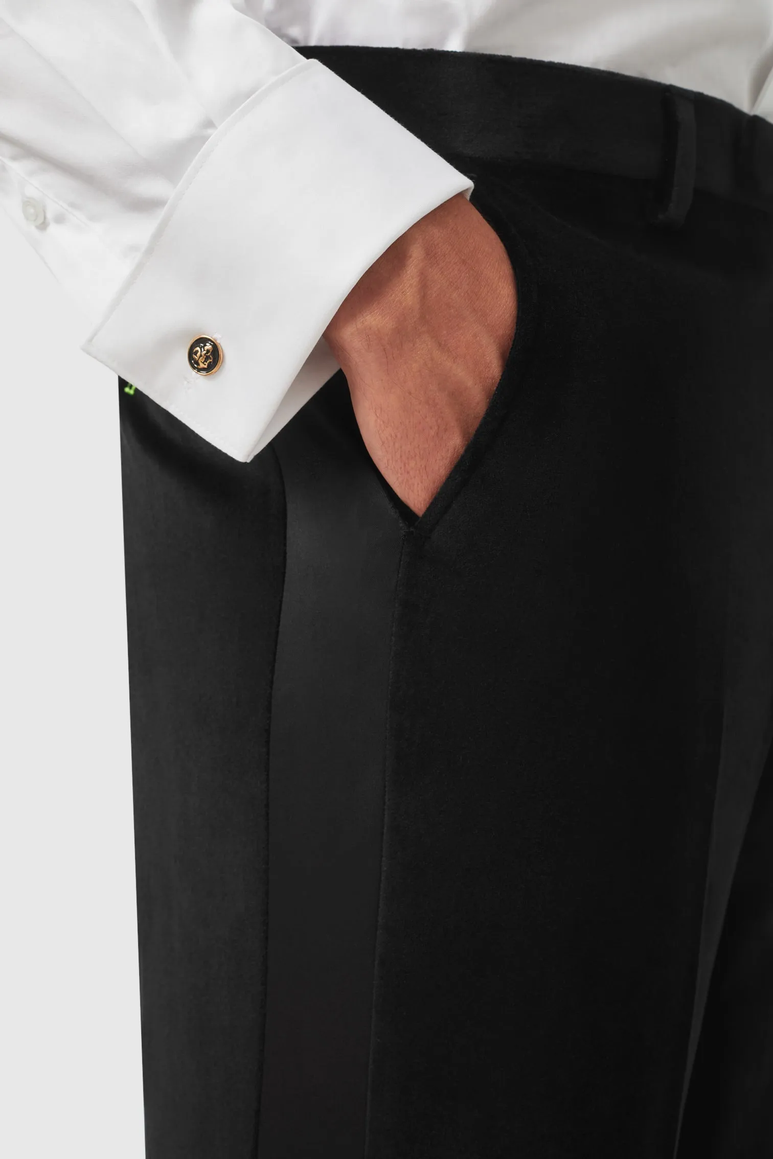 Sylvester Skinny Fit Black Velvet Tuxedo Suit