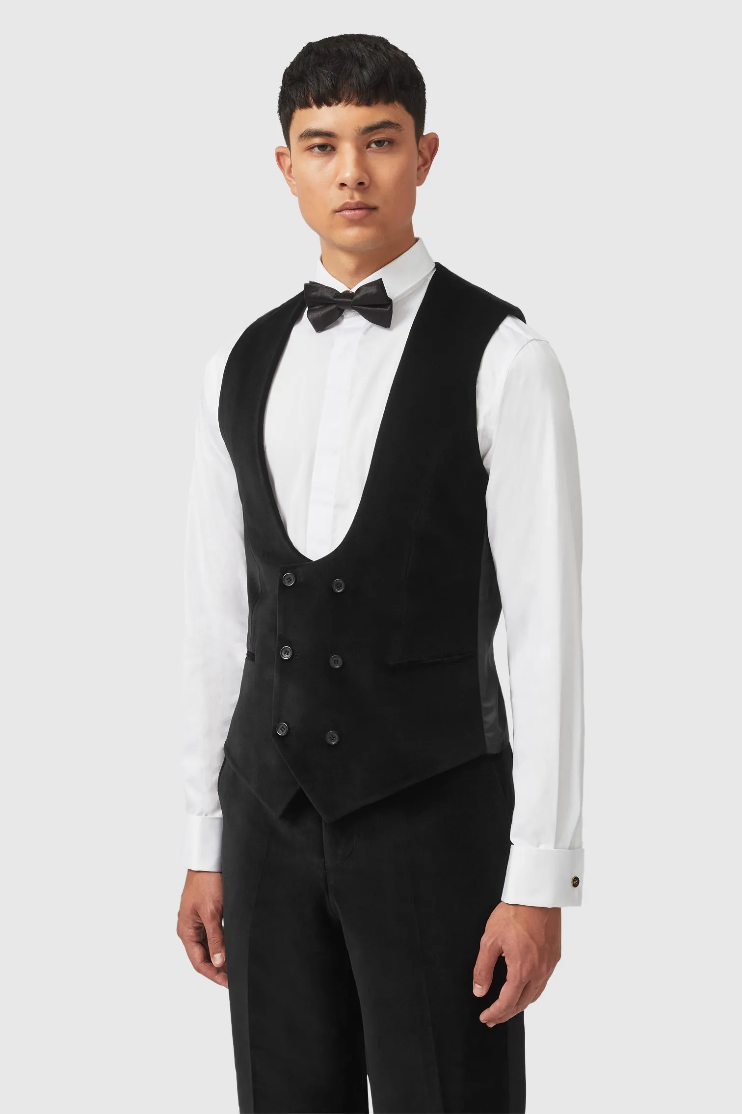 Sylvester Skinny Fit Black Velvet Tuxedo Suit