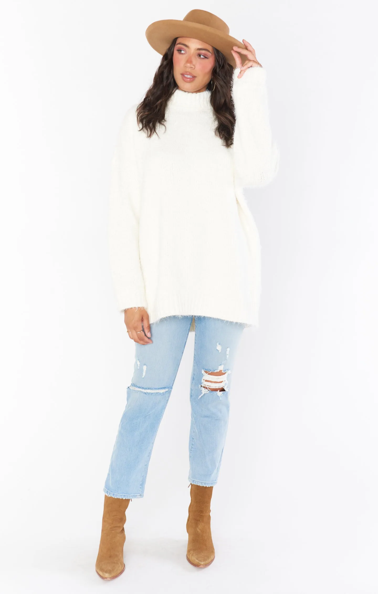 Timmy Tunic Sweater ~ Cream Knit