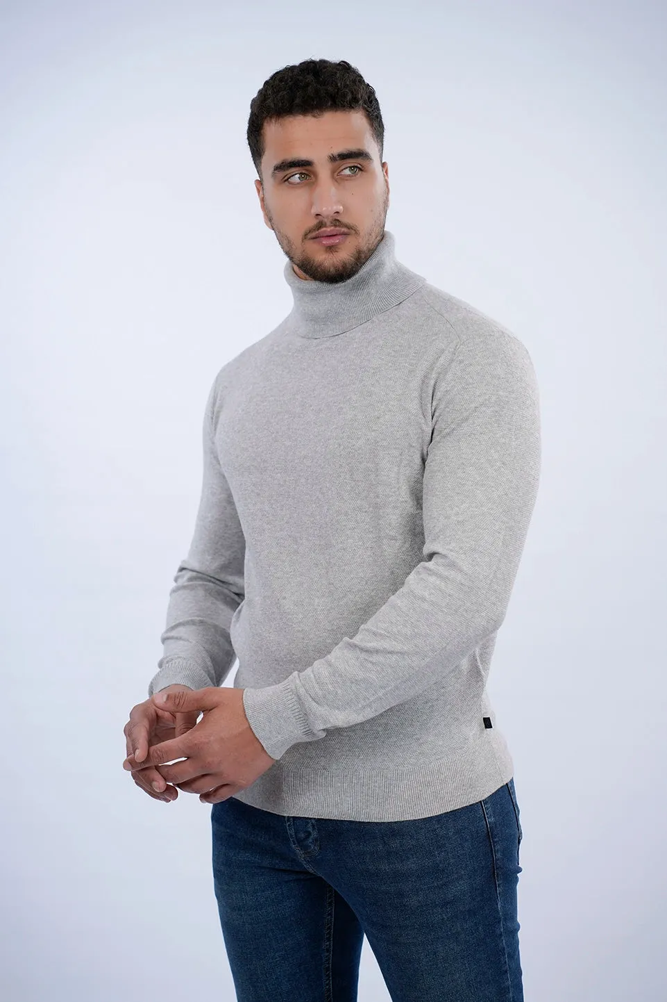 Tom Tailor Soft Turtleneck Grey Sweater