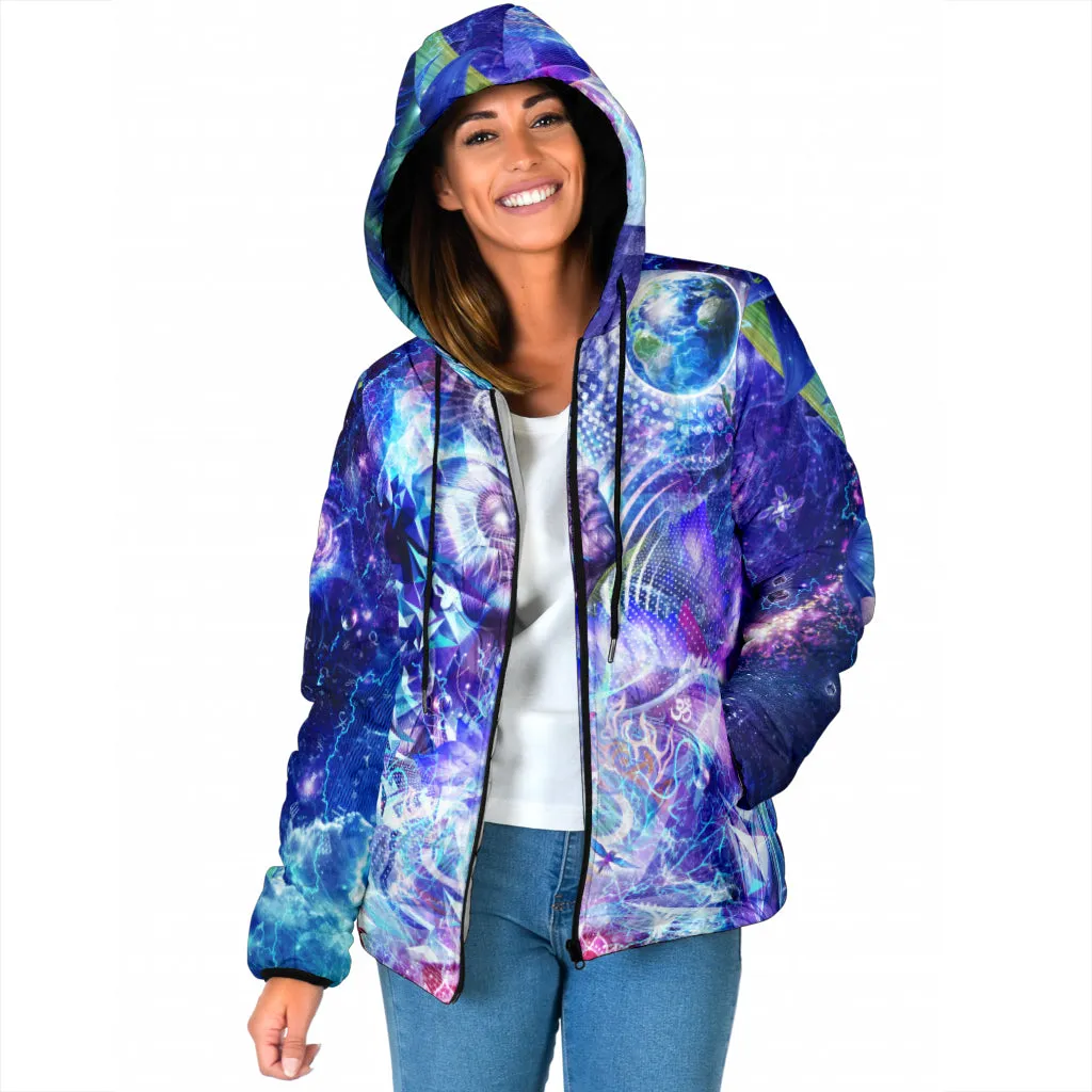 Transcension Womens Padded Hooded Jacket | Cameron Gray