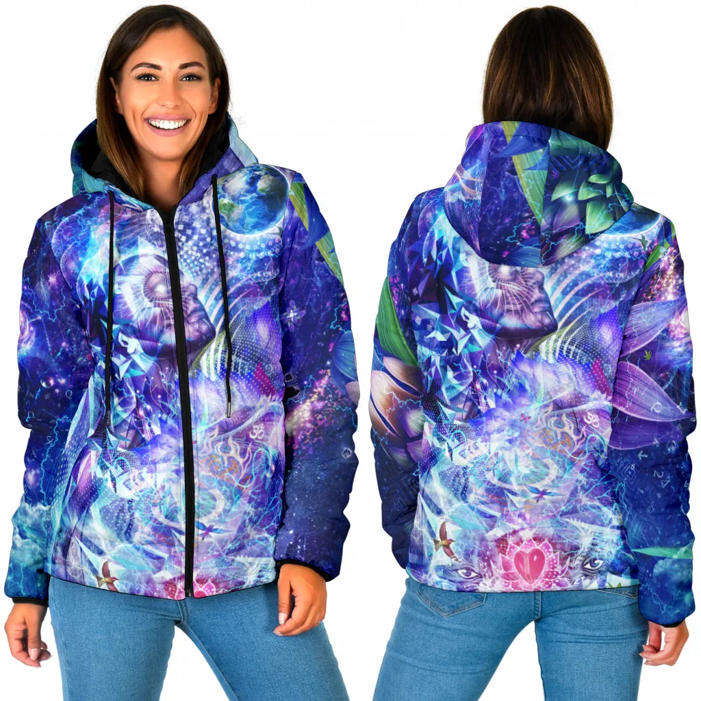 Transcension Womens Padded Hooded Jacket | Cameron Gray