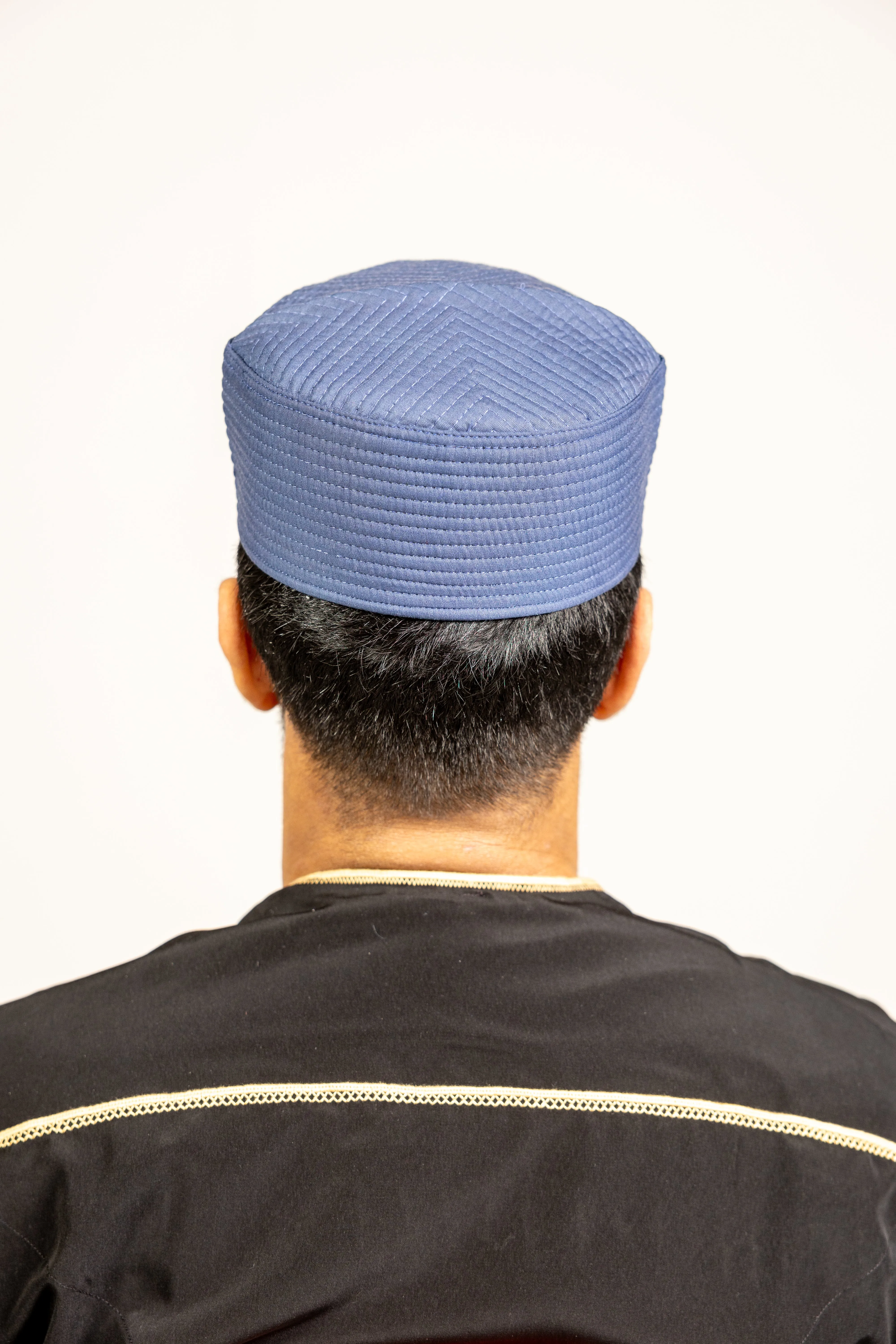 Turban Hat Topi Kufi Stiff Shukr JJ Design Black / Blue / Grey