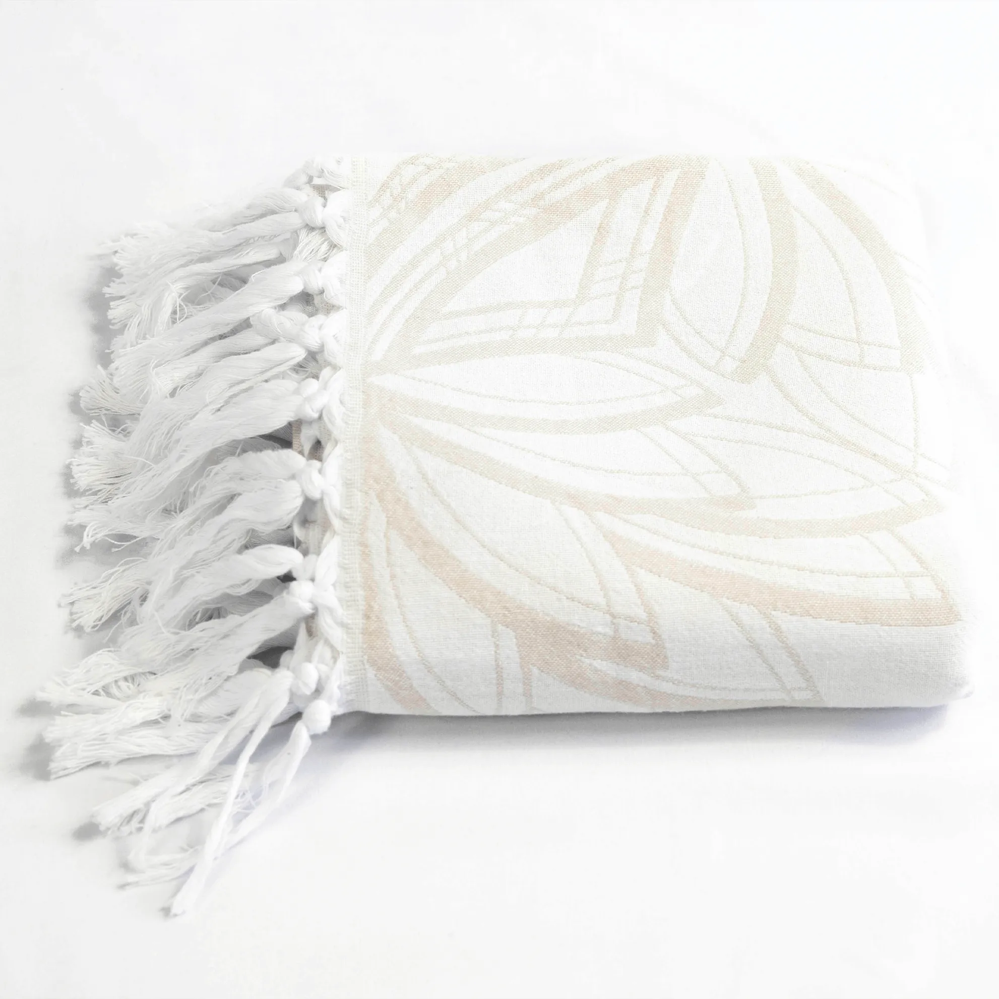 Turkish Cotton Body Towel | Horona in Oat   White