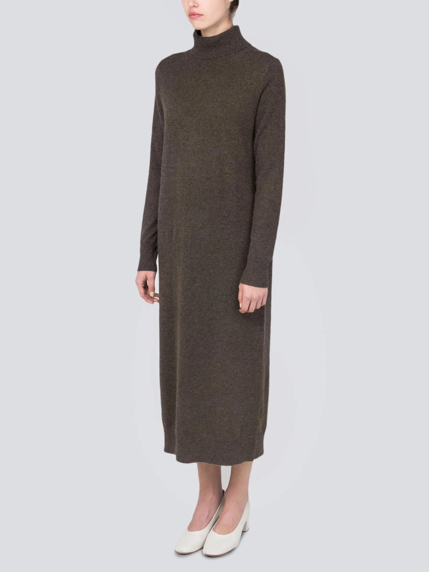 Turtleneck Maxi Dress_Cocoa Brown