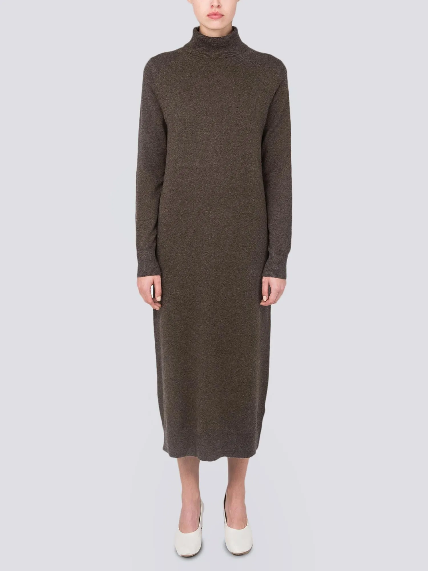 Turtleneck Maxi Dress_Cocoa Brown