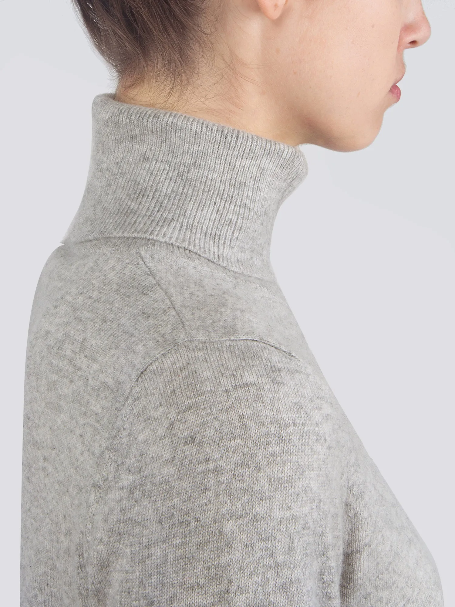 Turtleneck Slimfit Sweater_Light Grey