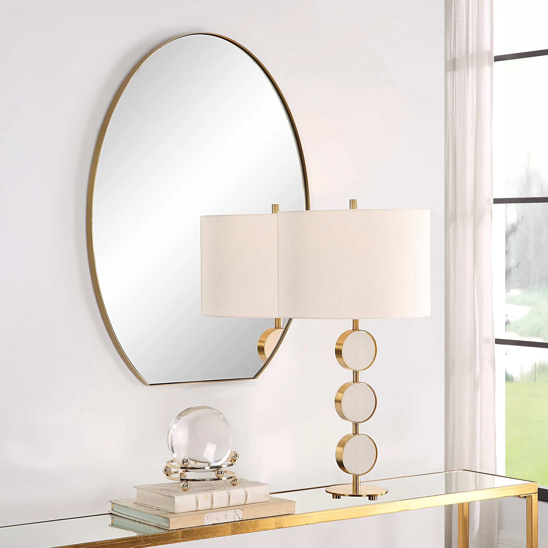 Uttermost Cabell Brass Oval Mirror