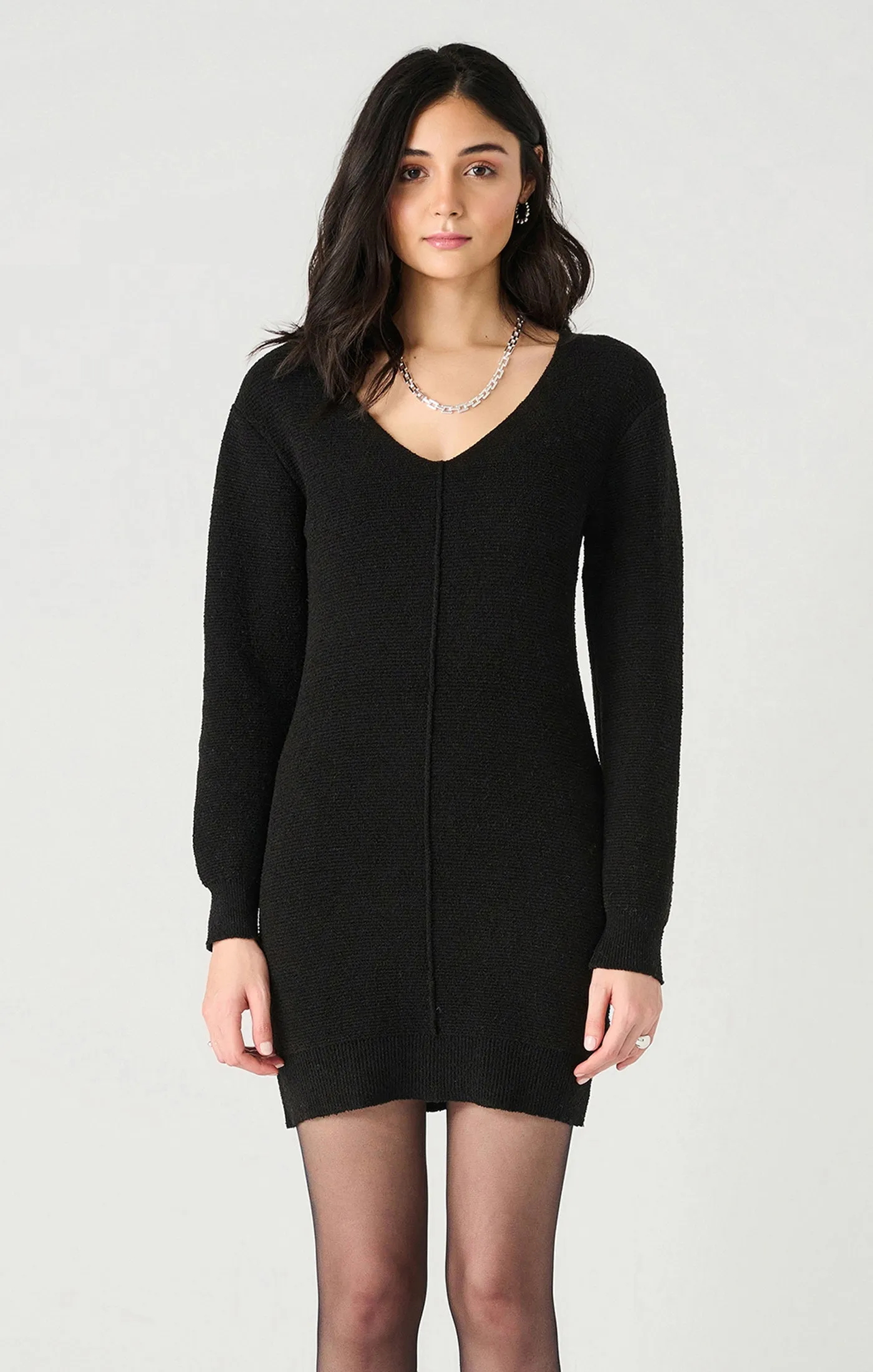 V-Neck Sweater Dress