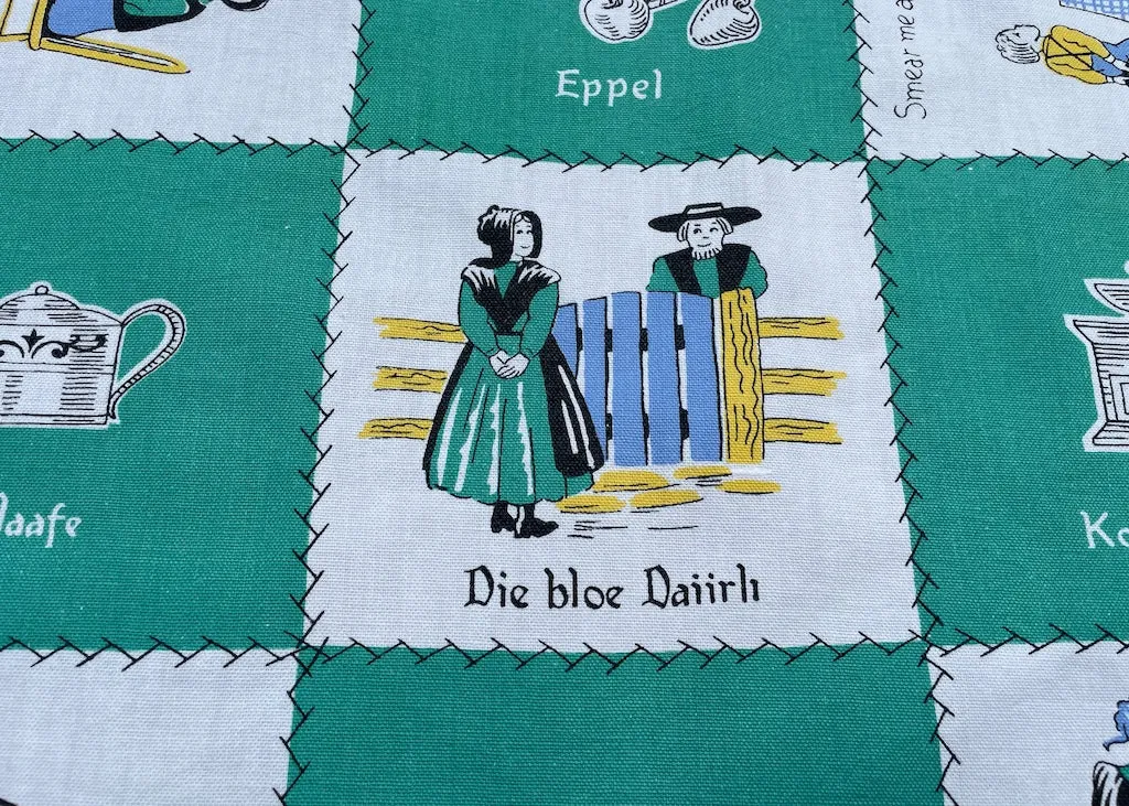 Vintage Pennsylvania Dutch Kitchen Farm and Family Tablecloth