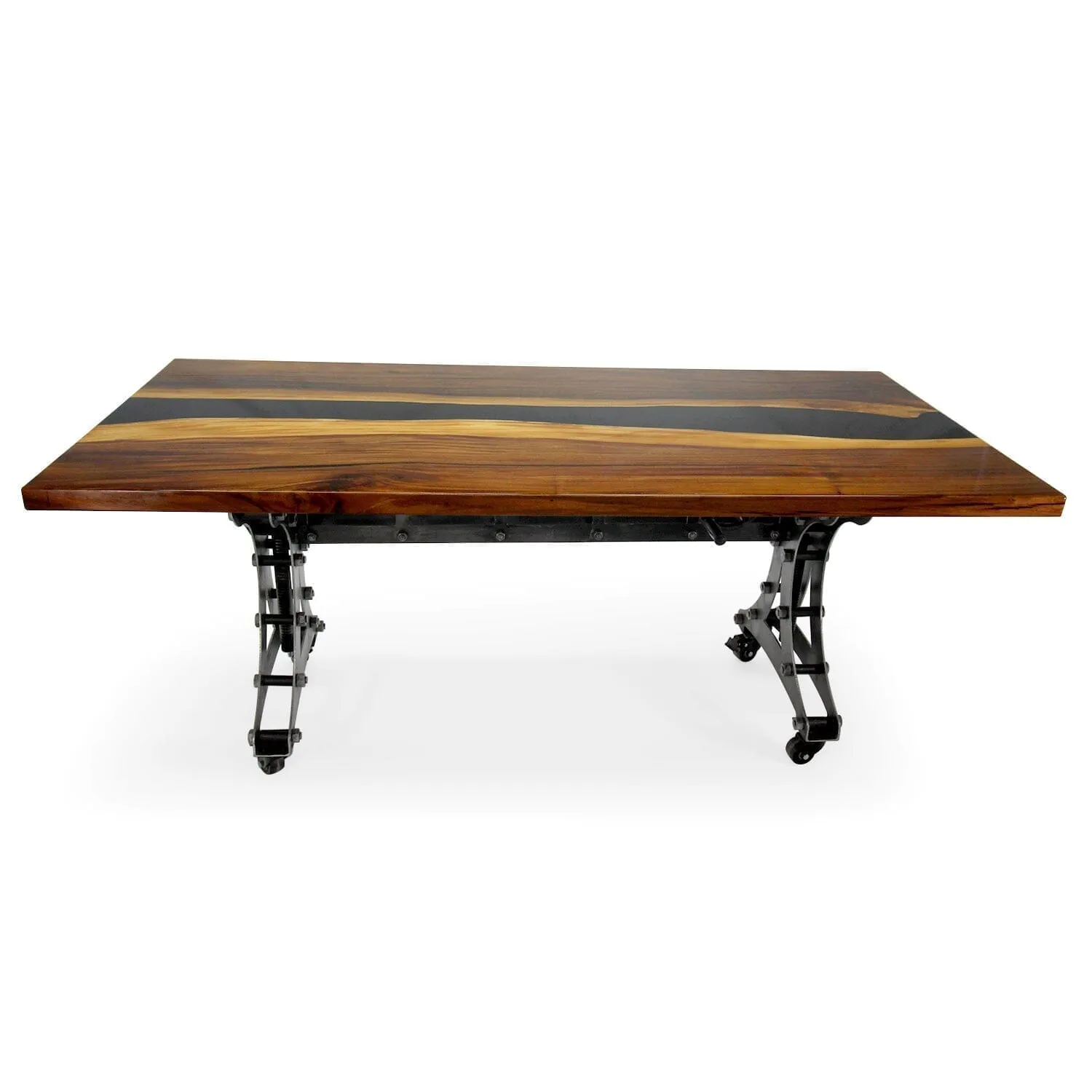 Walnut Live Edge Slab Dining Table Top - Black River Epoxy - 80 x 40 x 2"