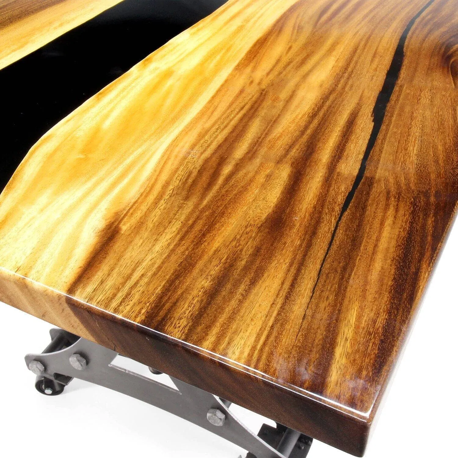 Walnut Live Edge Slab Dining Table Top - Black River Epoxy - 80 x 40 x 2"