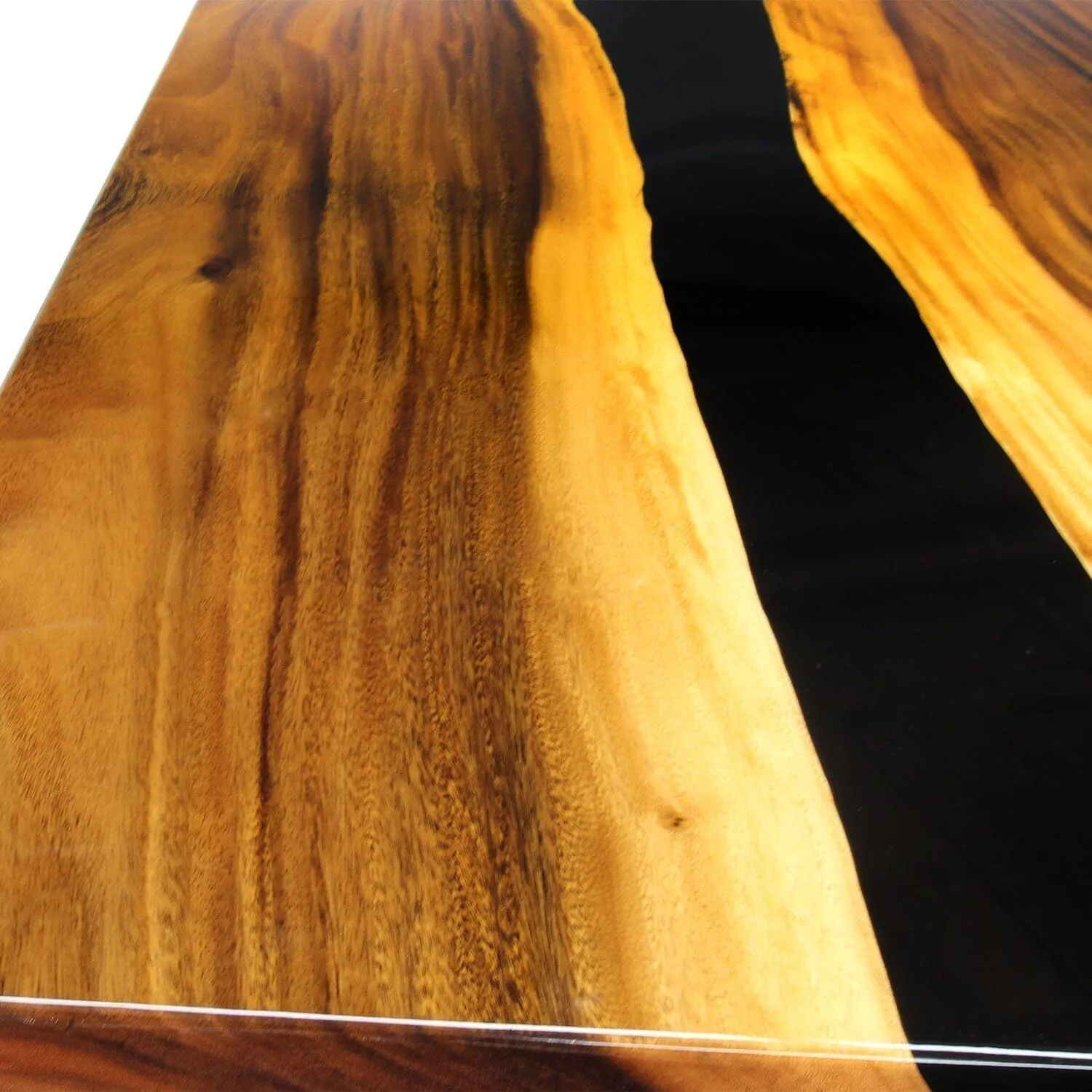 Walnut Live Edge Slab Dining Table Top - Black River Epoxy - 80 x 40 x 2"