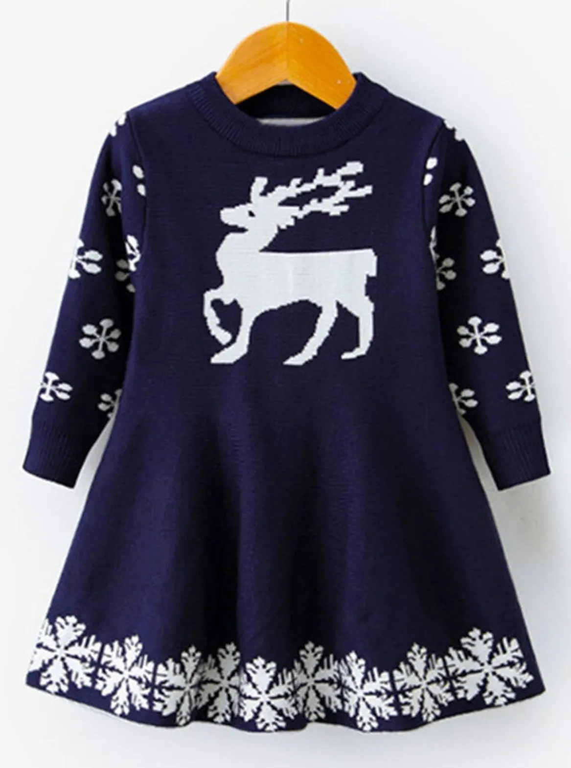 Winter Reindeer Sweater Knit Dress