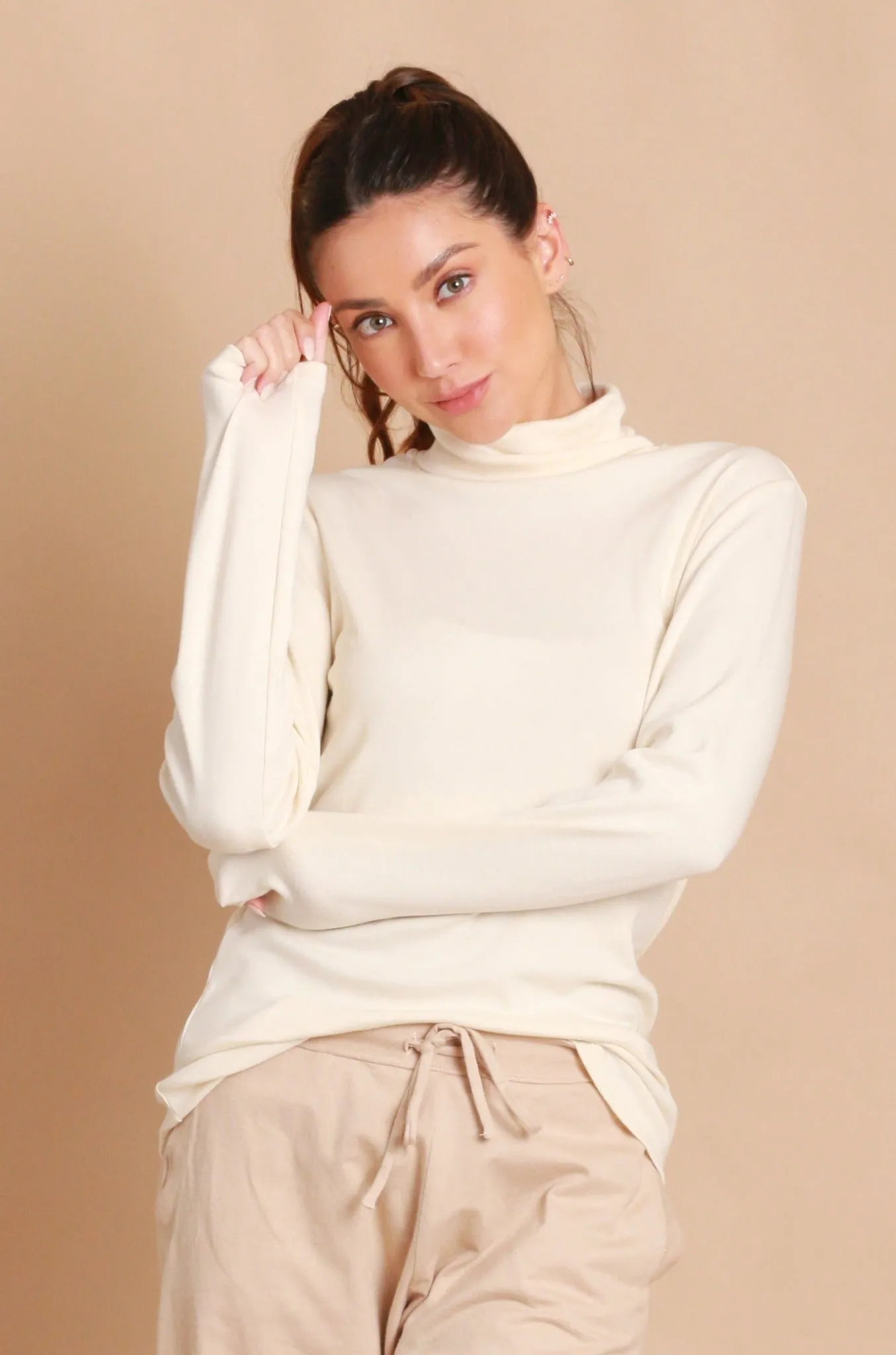 Women's Basic Turtle Neck Long Sleeve