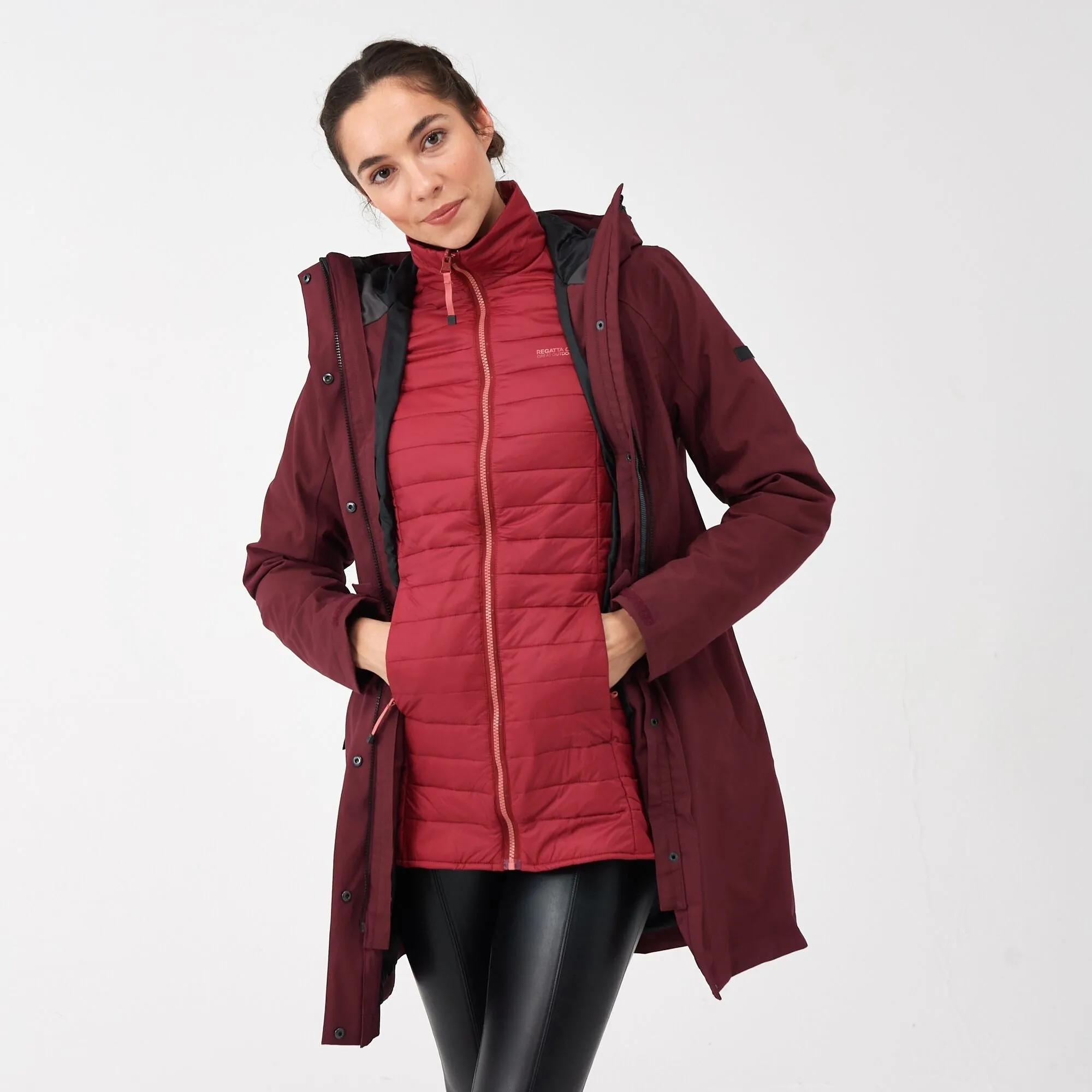 Women's Denbury IV 2 in 1 Waterproof Jacket | Burgundy Rumba Red