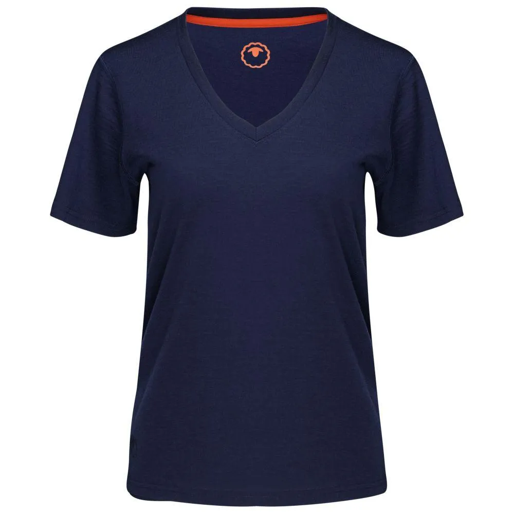 Womens Merino 150 V-Neck Tee (Navy)