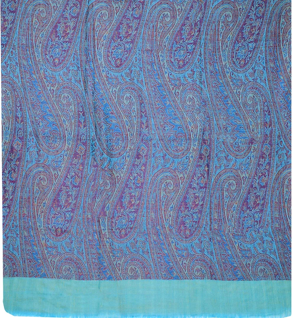 Women's Wool Shawl Paisley Indian Scarves Wraps (80 x 40 inches)