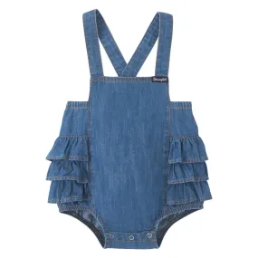 Wrangler Baby Girl Ruffle Denim Overall Onesie