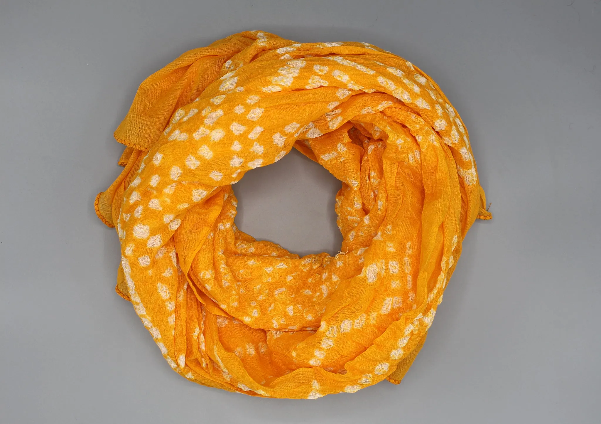 Yellow Cotton Chunari Summer Scarf