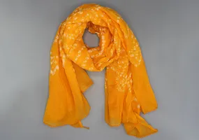 Yellow Cotton Chunari Summer Scarf